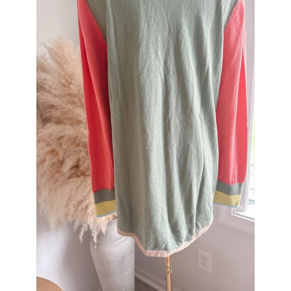 Zaket & Plover Sweater Size Small Colorblock Long Sleeve Pocket Crewneck - Picture 8 of 8
